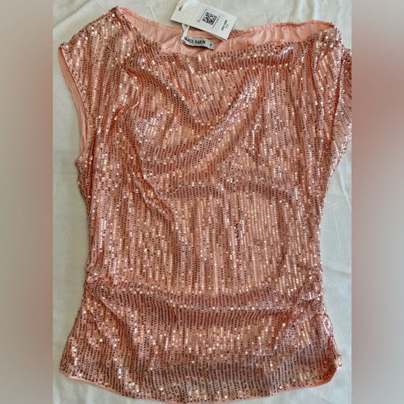 Grace Karin NWT Sequin One-Shoulder Top - Picture 3 of 4